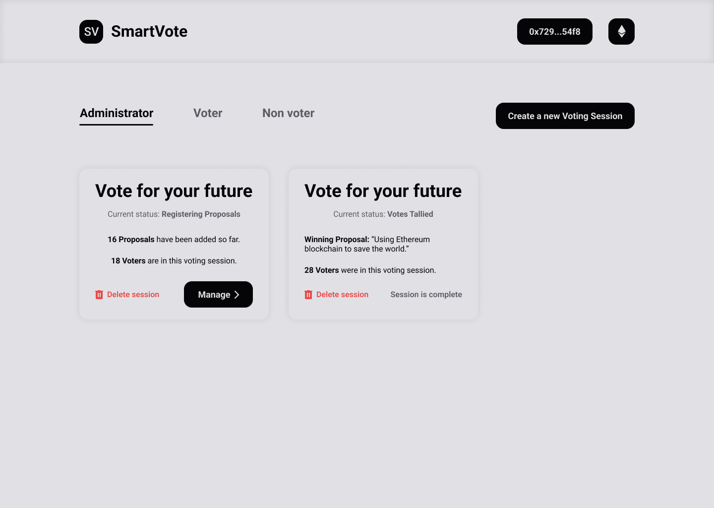 SmartVote dApp - Nicolas Milliard